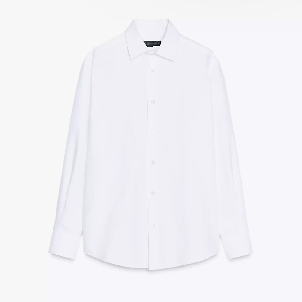 Zara Crisp White Button-Down Shirt